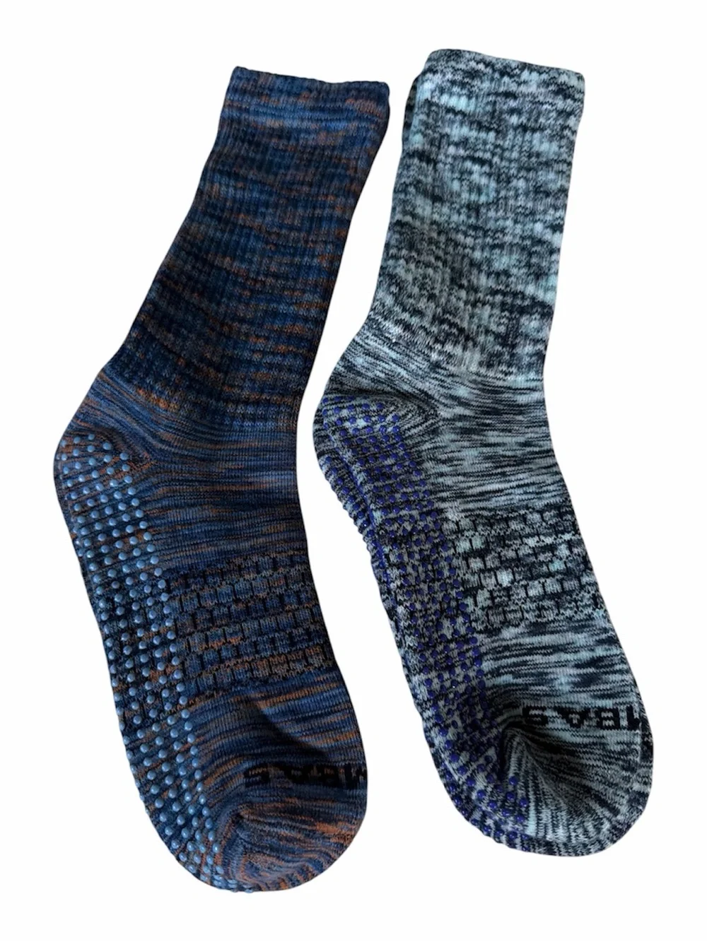 Bombas Marled Crew Socks in Blue & Gray Mix (Pair)
